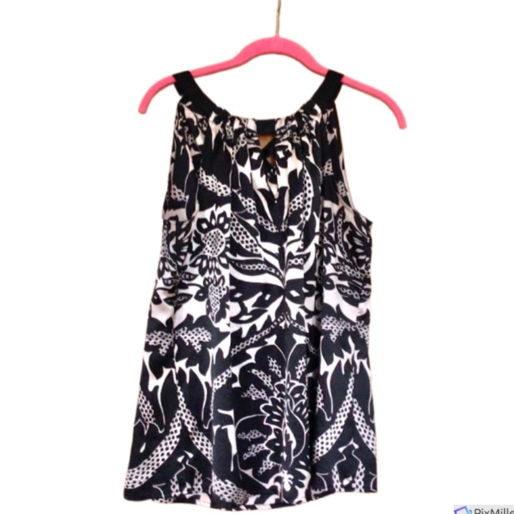 The Limited Womens Champaign and Black Satin Halter Top, L